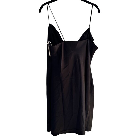 Good American Slip Dress Size 4 Black Cowl Neck Midi Adjustable Straps New Tags - Picture 10 of 10